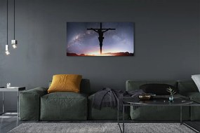 Duży obraz na płótnie Ukrzyżowany Jezus na Tle Nieba