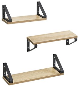 Vasagle Półki ścienne ABBY z konsolą, 3 szt., 30/35/40x12cm, czarna/jasnobrązowy