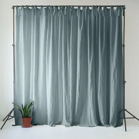 Szaroniebieska lniana zasłona 140x330 cm Blue Fog – Linen Tales