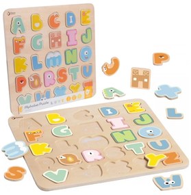 Classic world drewniane puzzle montessori układanka nauka alfabetu liter słów 27 el.