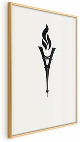 Plakat Znicz olimpijski 21x30 cm z ramą złotą bez marginesu ARTGEIST B