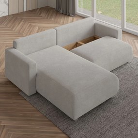 Masseno Narożnik TURIN z funkcją spania i pojemnikiem na pościel Narozniki L, Rozkładana sofa - Pudrowy róż, NOW OR NEVER 61