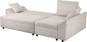 Narożnik sztruksowy "Vaugirard II" - 3-osobowy - Beżowy