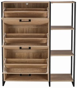 Trzydrzwiowa szafka na buty z regałem w stylu loft - Tamil 7X