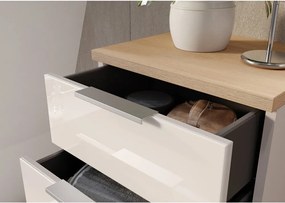 Kremowa wysoka/wąska szafka łazienkowa z połyskiem 39x112 cm Tavira – Germania