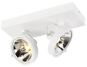 Designerski reflektor biały regulowany 2-światłowy - Go Nowoczesny Oswietlenie wewnetrzne