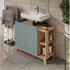 Szafka pod umywalkę sonoma/niebieski 80x35x65 karen