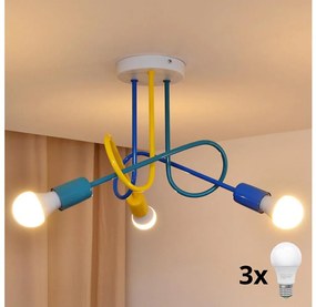 LED Dziecięcy żyrandol natynkowy OXFORD 3xE27/15W/230V