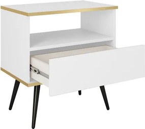 ORIANA Szafka nocna S 54 biała | nogi czarne