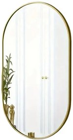 Lustro Elipsa 100x50cm złote GX06 ścienne owalne łazienkowe do salonu sypialni loftowe Industrialne minimalistyczne