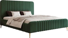 Łóżko tapicerowane NORAN SLIM z pojemnikiem na pościel na wysokich nóżkach