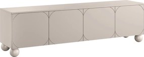 Szafka RTV Sonatia II 200 cm czterodrzwiowa na nogach kulach - kaszmir
