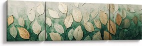 Obraz - Złoto-zielone liście (170x50 cm)