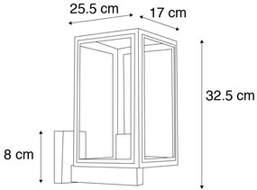 Zewnetrzna Przemysłowy Kinkiet / Lampa scienna zewnętrzny szary IP44 - Sutton Up Rustykalny / Vintage Oswietlenie zewnetrzne