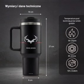 Kubek termiczny ze słomką Diablo, kolor Burned Black