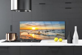 Panel Szklany Wieczór na Piaszczystej Plaży