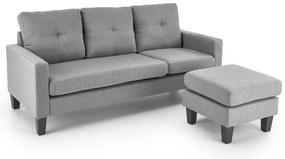 Sofa GERSON szara z podnóżkiem HALMAR