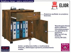 Mobilny Kontenerek Biurowy Przydymiony Dąb Mako 4X