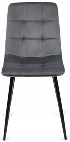 Zestaw Stół Okrągły Rozkładany HARRY 102-142 cm Dąb Craft/Czarny i 6 Krzeseł Tapicerowanych PERU Szarych Welurowych Nowoczesnych