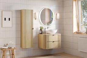 Szafka pod umywalkę OVALIA CREMONA 2S 80cm dąb cremona z umywalką nablatową CLOUD COMAD