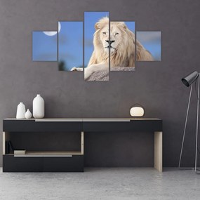 Obraz - Biały lew (125x70 cm)