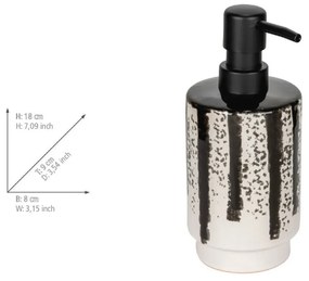 Czarno-biały dozownik do mydła ceramiczny 340 ml Subiza – Wenko