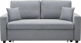 Kanapa 3-osobowa INIZOR z tkaniny, rozkładana – kolor jasnoszary