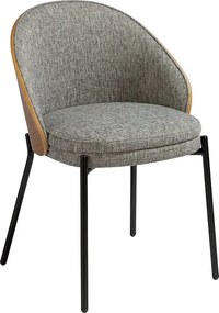 Krzesło z szarej tkaniny i orzecha włoskiego 4115 ANGEL CERDA