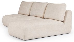 Kremowy narożnik z materiału bouclé (prawostronny/z szezlongiem) Mirel – Rodier