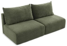 Zielona rozkładana/ze schowkiem sofa 216 cm Kalena – Makamii