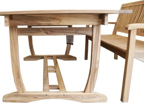 TECTONA - ogrodowy drewniany rozkładany stół tekowy 180/240 x 100 cm - Towar z drobną wadą (N258)
