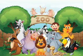 Fototapeta - Wesołe Zoo (196x136 cm)