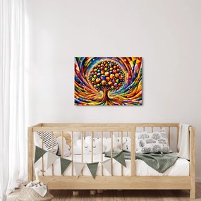 Obraz – Kolorowe drzewo z jabłkami (70x50 cm)