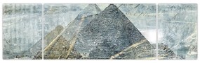 Obraz - Piramidy w niebieskim filtrze (170x50 cm)