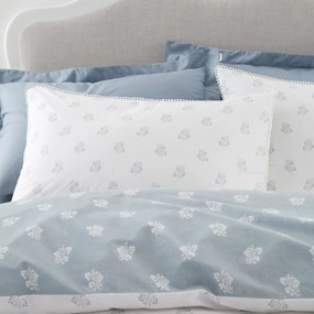 Biało-niebieska bawełniana pościel dwuosobowa 200x200 cm Esme Floral – Bianca
