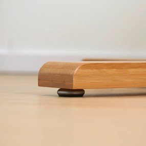 HOMCOM Wieszak stojący 8 Haków Wodoodporność i trwałość Zajmuje mało miejsca Materiał bambusowy 49,5 x 49,5 x 178 cm Naturalny  | Aosom PL