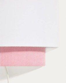 Biało-jasnoróżowa lampa dziecięca z tekstylnym kloszem Bianella – Kave Home