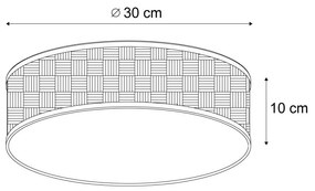 Orientalna lampa sufitowa z rattanu 30 cm - TrammyKolonialny Oswietlenie wewnetrzne