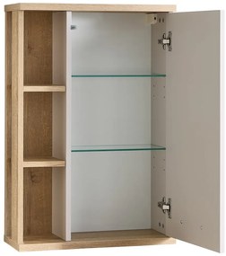 Kremowa wisząca szafka łazienkowa w dekorze dębu 50,5x74,5 cm Quickset 966 – Pelipal