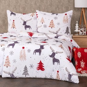 4Home Pościel mikroflanela Cute reindeer, 140 x 220 cm, 70 x 90 cm