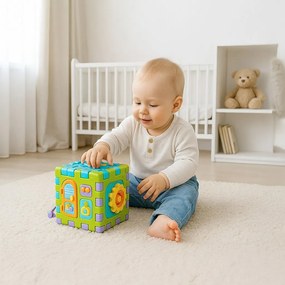 Interaktywna składana kostka do gry Baby Mix, 17 x17 x 17 cm