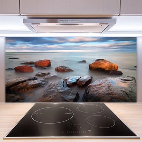 Dekor Szklany do Kuchni Nadmorskie Głazy v Słońcu