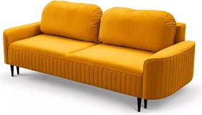Rous – elegancka kanapa z ozdobnymi przeszyciami, funkcją spania i pojemnikiem na pościel