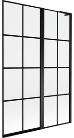Mexen Mist L parawan nawannowy 2-skrzydłowy prawy 120 x 150 cm, czarna kratka, czarny - 8A9L-120-011-70-77-P