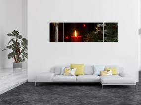 Obraz - Świecąca świeca bożonarodzeniowa (170x50 cm)