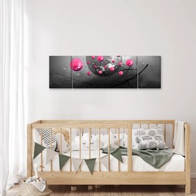 Obraz różowych abstrakcyjnych kul (170x50 cm)
