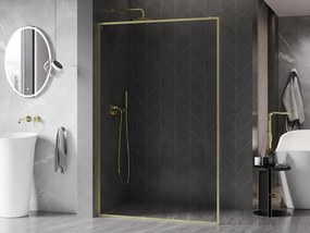Mexen Kioto-F ścianka prysznicowa Walk-in z ramką 120 x 202 cm, transparent 8 mm, złota szczotkowana - 800-120-104-55-00