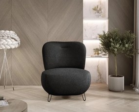 Fotel LUIS skandynawski wolnostojący na metalowych nogach w tkaninie NOW OR NEVER 83