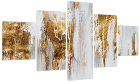 Obraz - Abstrakcja ze zotym (125x70 cm)