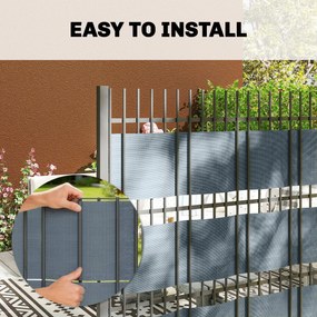 Outsunny Osłona ogrodowa 4 sztuki tworzywo sztuczne UV-odporna wodoodporna osłona z klipsami montażowymi 35m x 19cm szara | Aosom PL